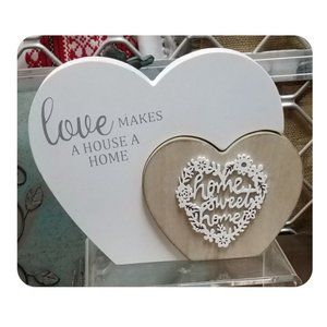 Home Sweet Home Heart Shaped Home Decoration Wood Plaque